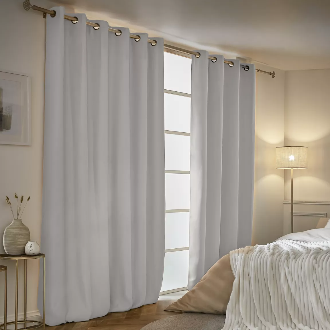 Rideau obscurcissant thermique (180 x 260 cm) Calore Gris clair