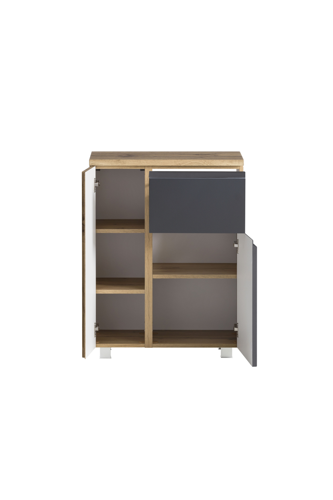 Unterschrank - Wotaneiche - grau matt - 65 cm