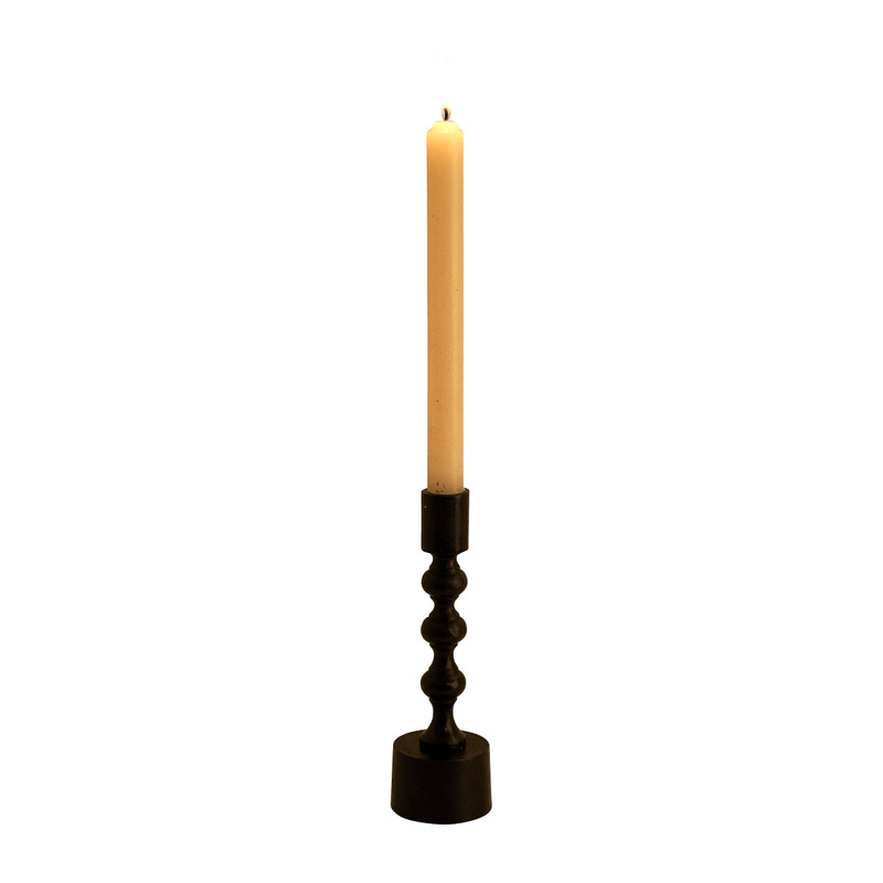 Dinerkaarshouder met bollen - zwart - 20 cm