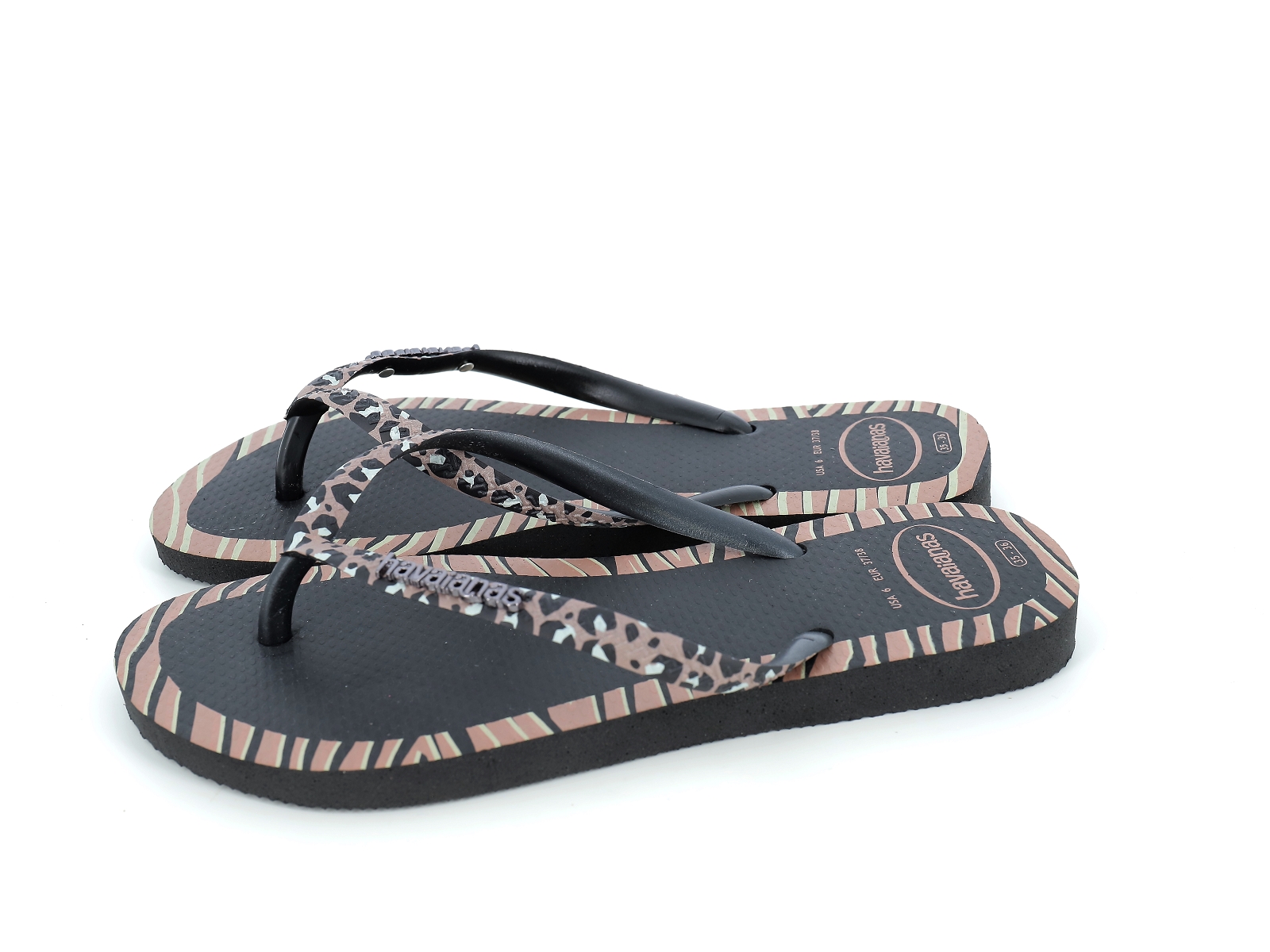 Havaianas-SLIM ANIMAL FASH 4147966 Plastique Noir Rose