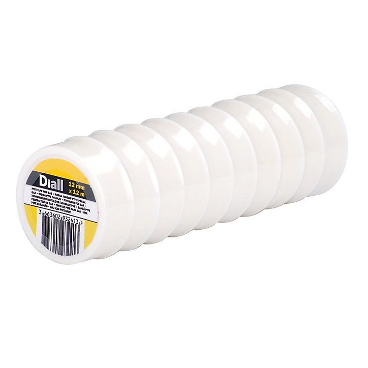 Ruban PTFE 12 mm x 12 m x 0,076 mm, 10 pièces