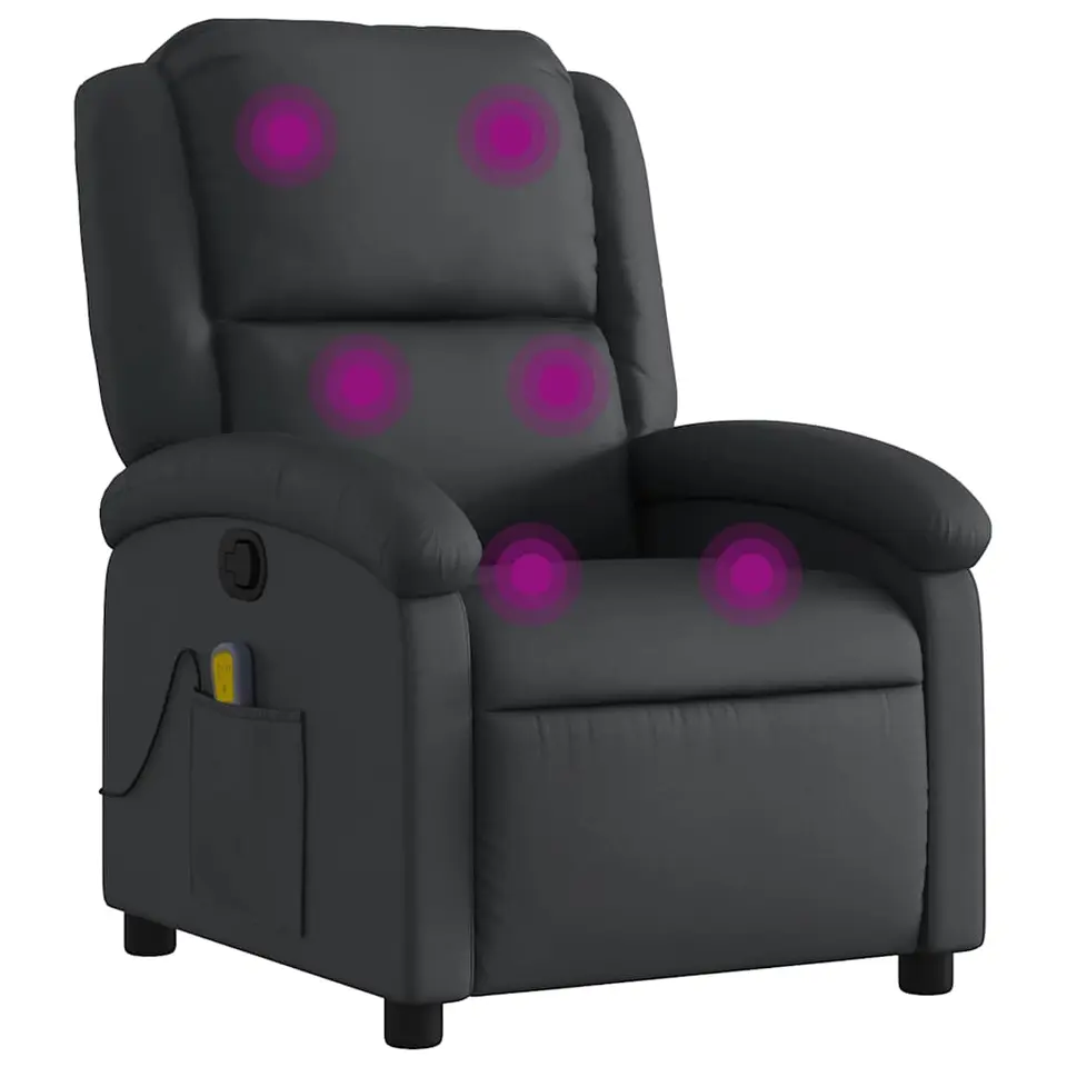 vidaXL - Massagestoel - Zwart - Leer