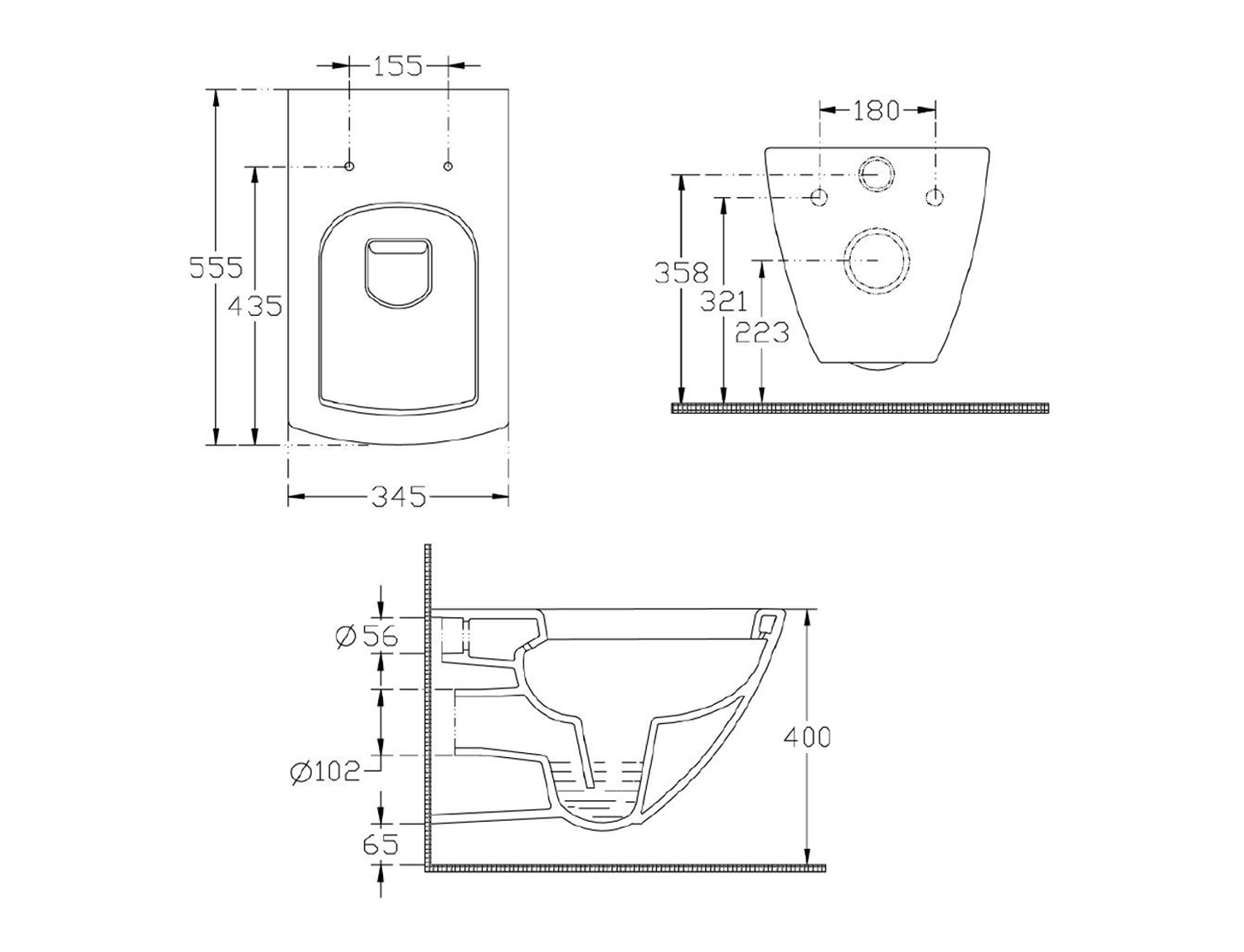 Isvea Purita toiletpot randloos 34.5x54cm ivoor