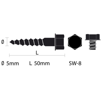 GAMMA houtdraadbout M5 x 50 mm verzinkt 10 stuks