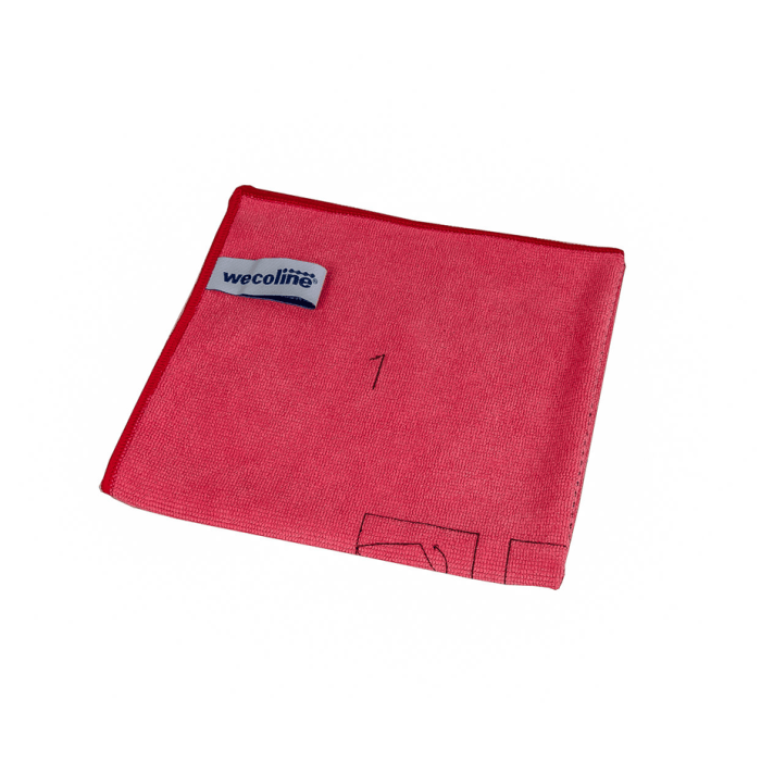 10st Wecoline Microvezeldoek gebreid met vouwinstructie 40x40cm Rood/Wit 10 Stuks (4004188156166)