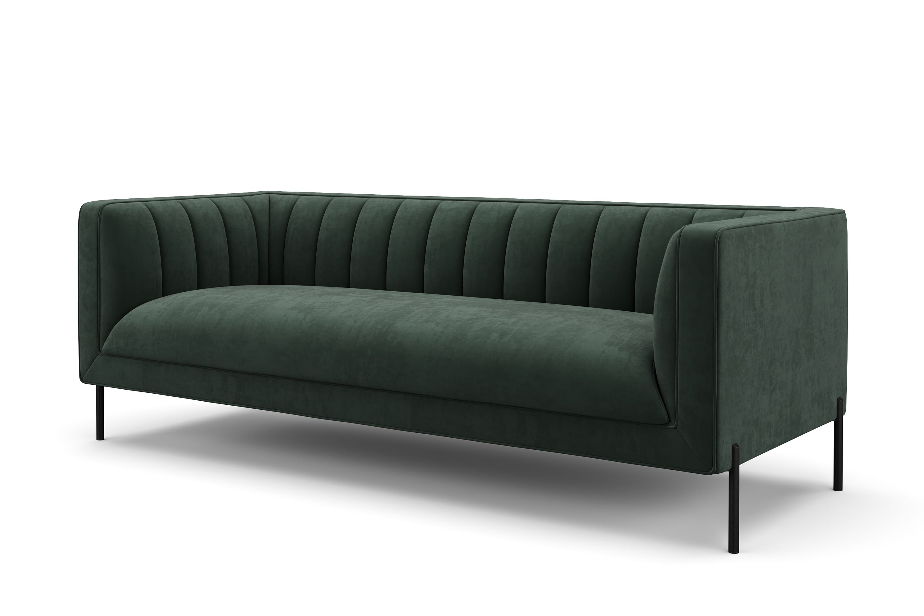Sofa Set Samt ATTILA dunkelgrün