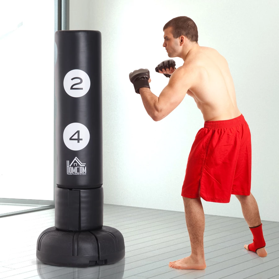 HOMCOM Standboxsack mit befüllbarem Standfuß schwarz