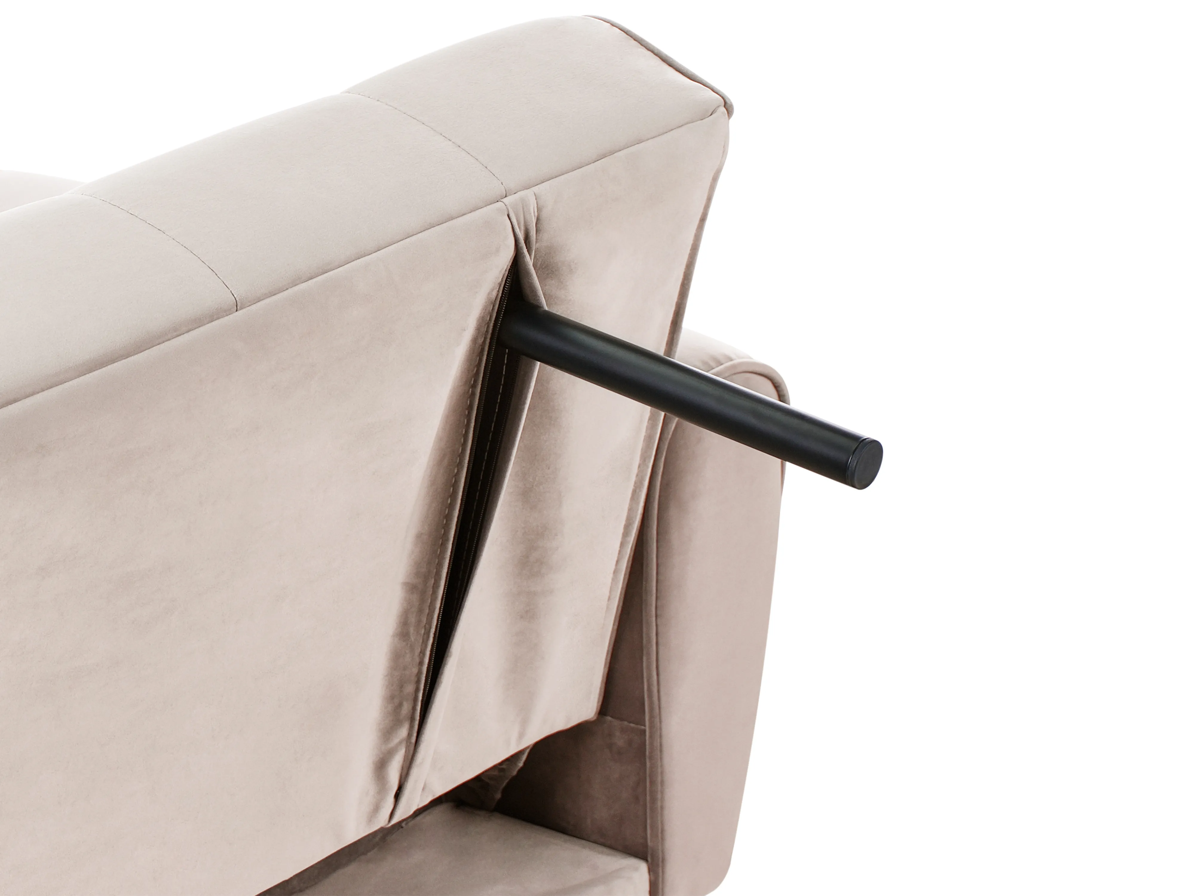 Slaapbank 3-zits SELNES Fluweel Lichtbeige