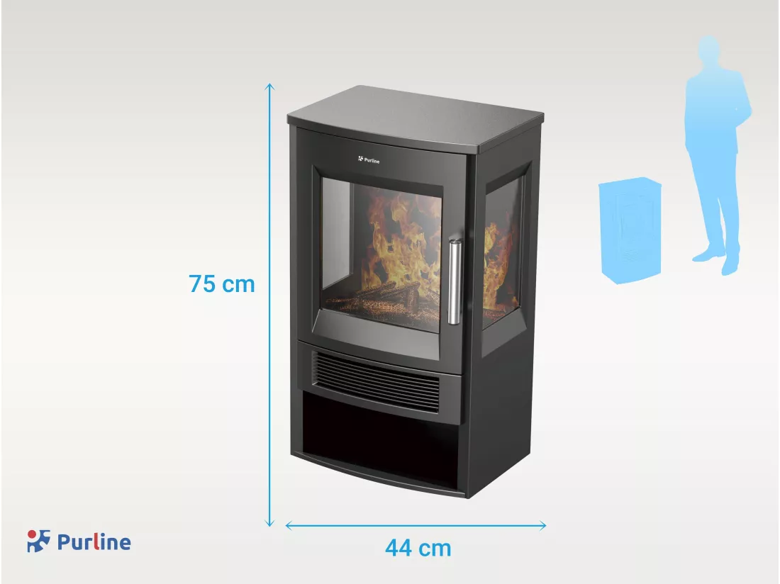 Cheminée électrique sur pied avec commande WiFi App