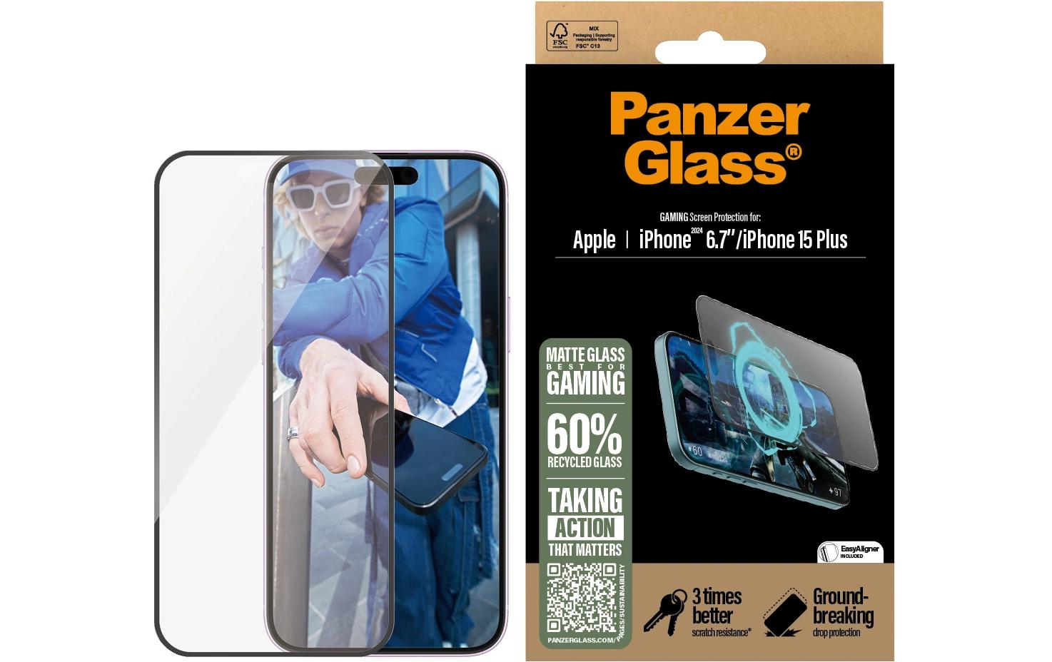 Displayschutz Ultra Wide Fit Gaming iPhone 15 Plus/16 PlusDisplay-Schutzfolie für das Apple iPhone 15 Plus/iPhone 16 Plus