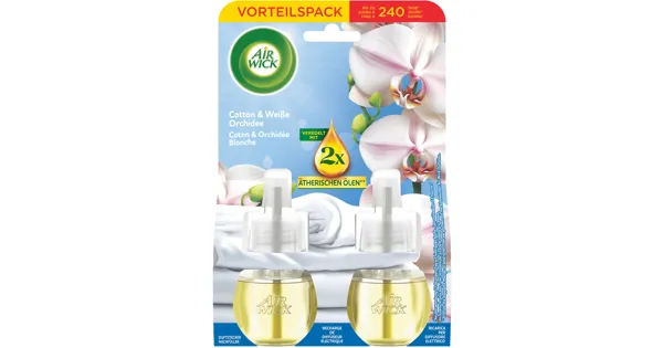 Airwick Nachfüller für Duftstecker Cotton + Orchidee 2 x 19 ml
