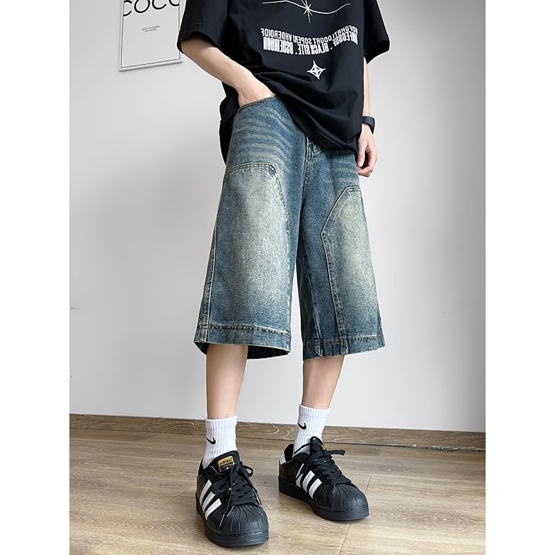 Plummie - Mid Rise Washed Denim Shorts