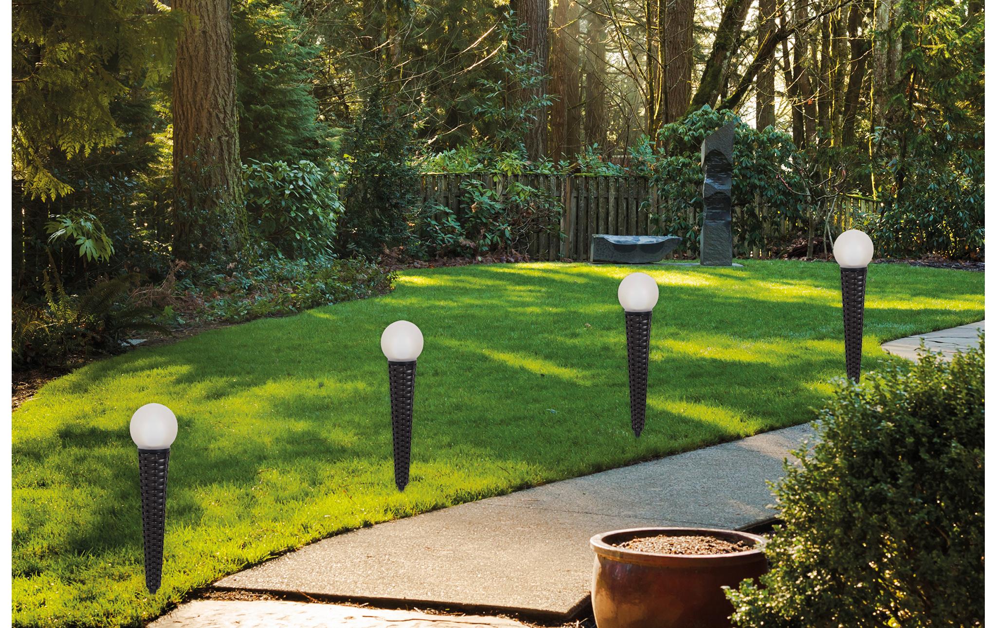 Gartenlicht Inti, DunkelbraunDekorative Solar Leuchte mit Erdspiess