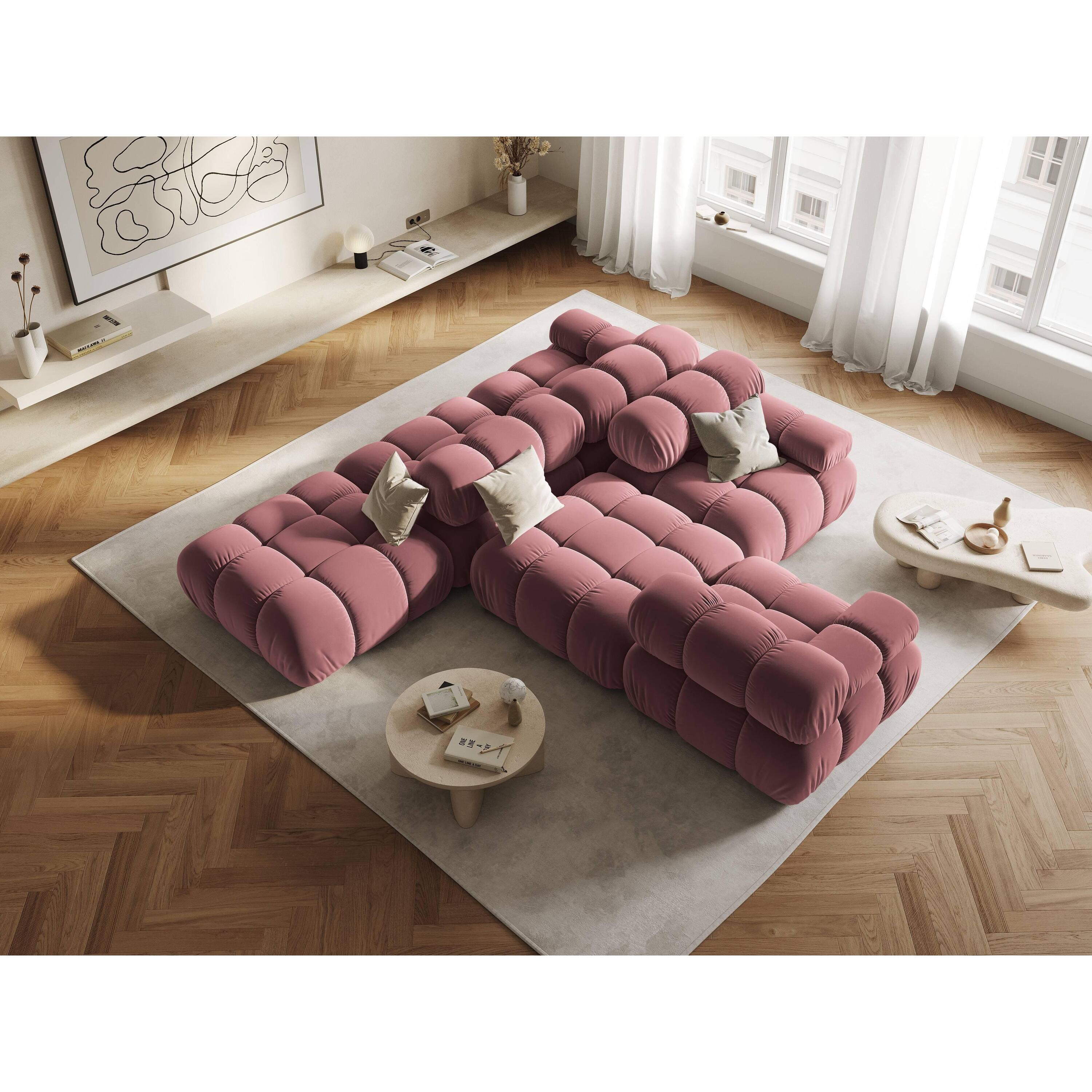 Milo Casa Tropea Modulaire 2-zitsbank Rechts Open met Hocker - Roze