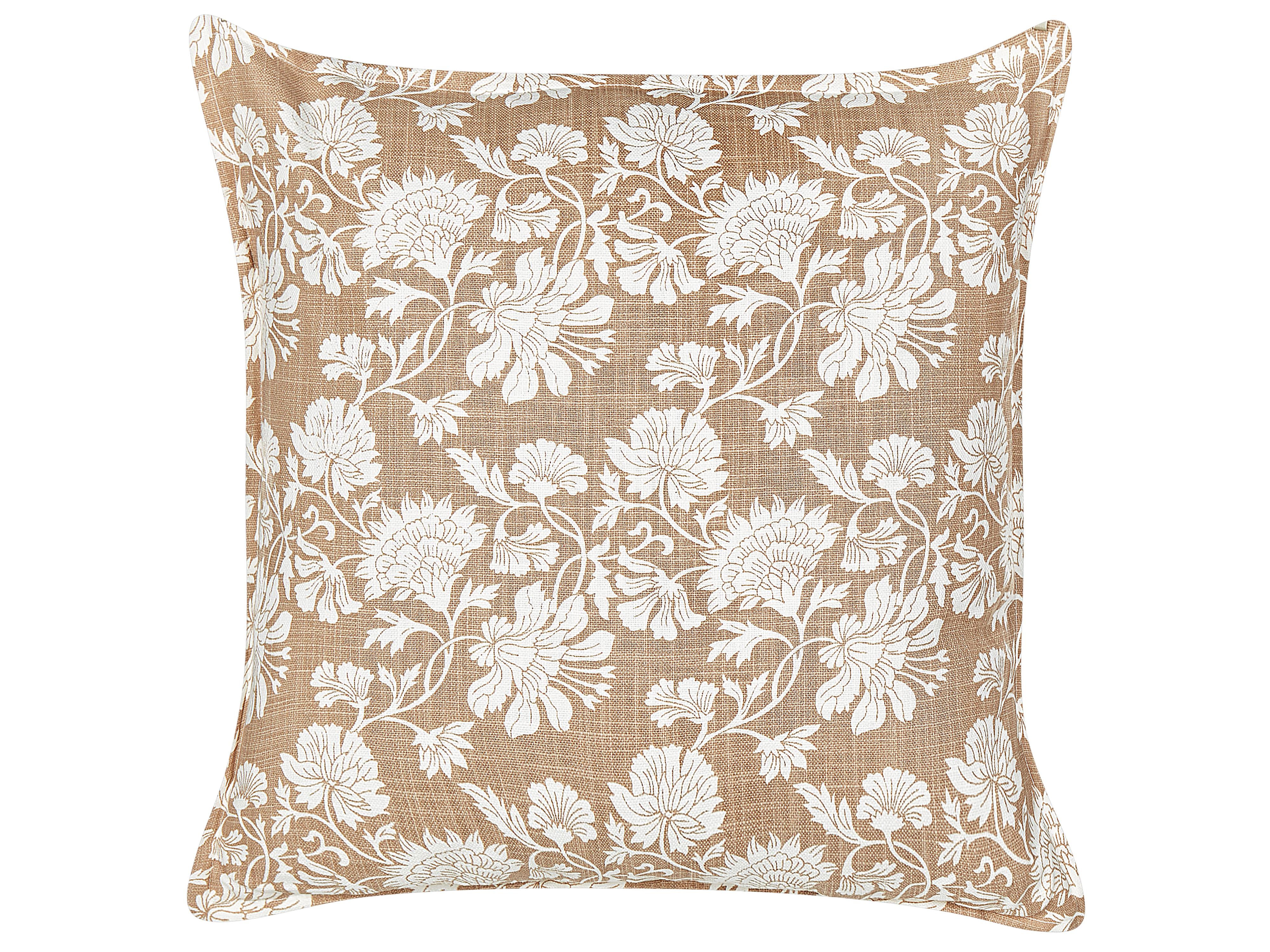Set van 2 sierkussens NOTELEA Katoen 45 x 45 cm Beige bloempatroon
