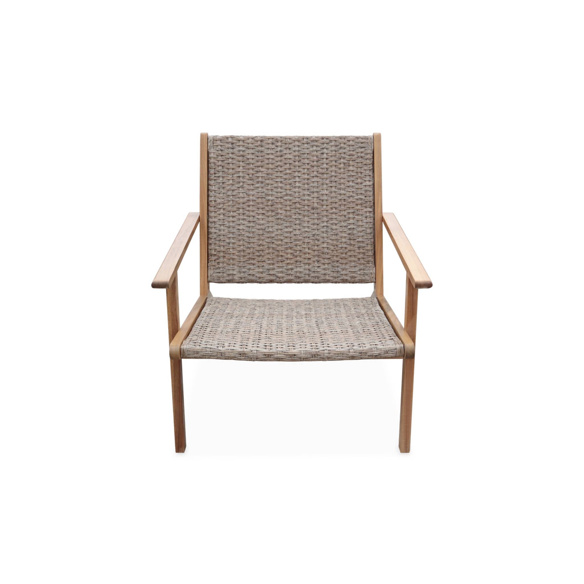 sweeek - Set van 2 fauteuils van acaciahout en hars