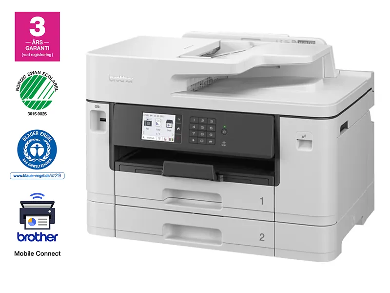 Brother MFC-J5740DW - Multifunktionsprinter - farve - blækprinter - A3 (medie) - op til 25 spm (kopiering) - op til 28 spm (udskriver) - 600 ark - 33.6 Kbps - USB 2.0, LAN, Wi-Fi(n), USB vært