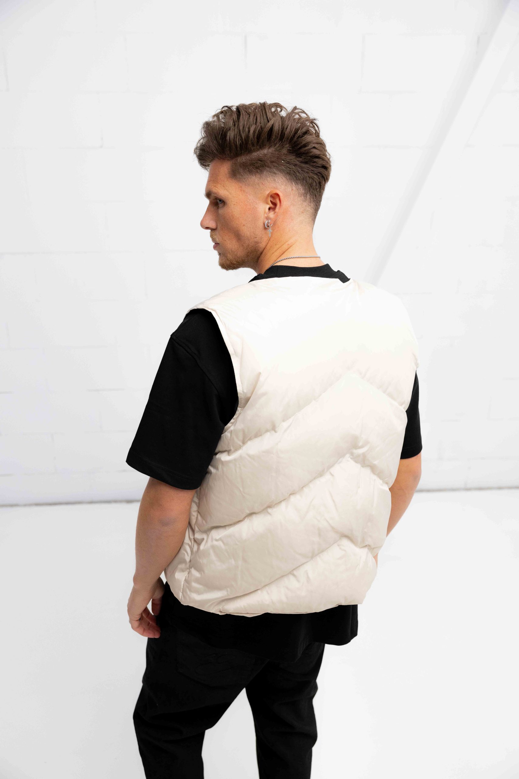 Equalité Diagonal Bodywarmer Heren Gebroken Wit