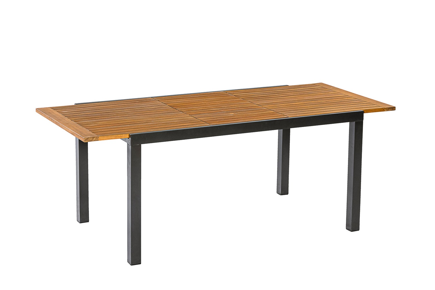 Tilos 7-delige tuinmeubelset, stapelbare stoelen, uitschuifbare tafel 150 (200) x 90 cm