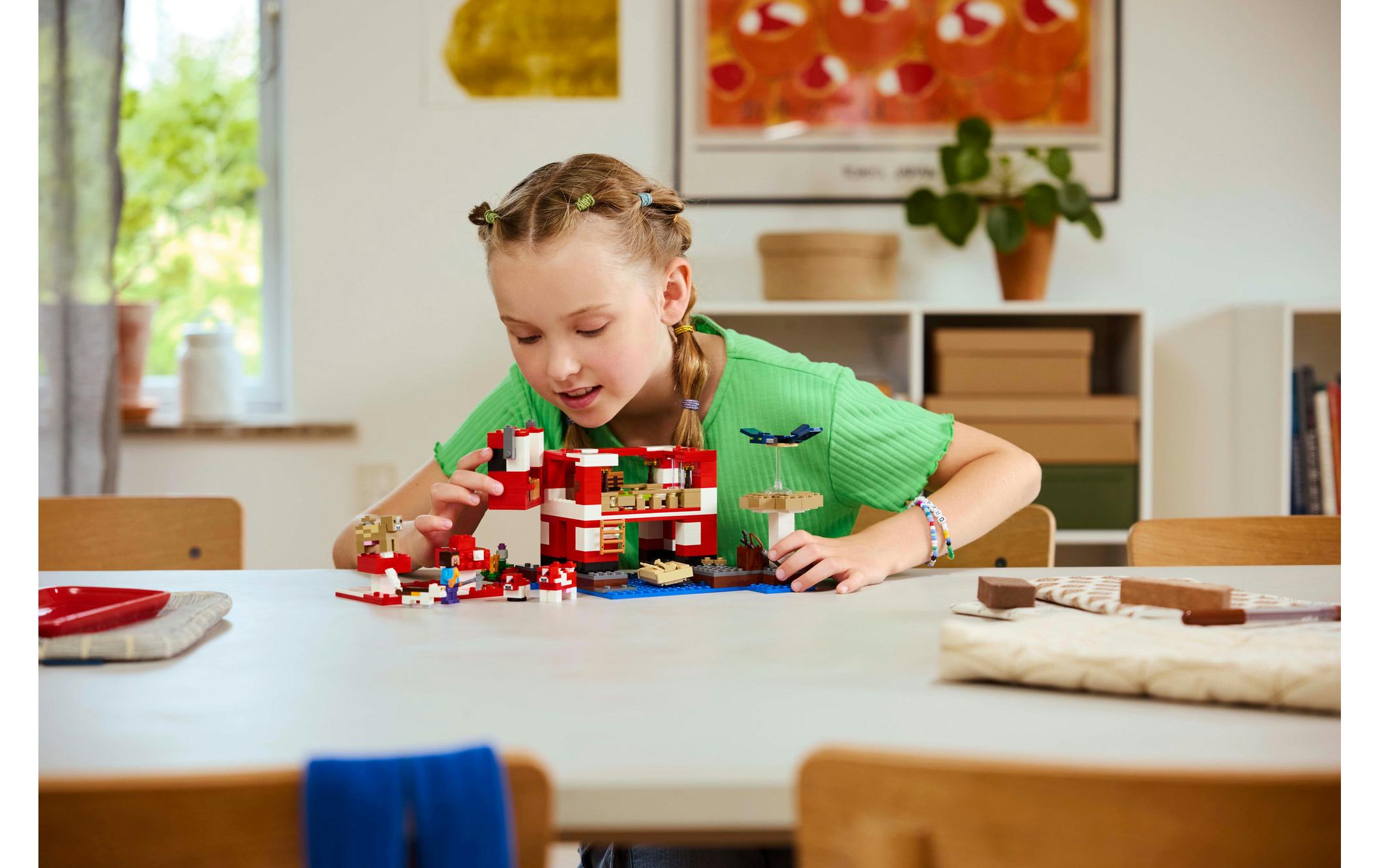 Minecraft Das Pilzkuh-Haus 21270Kreatives Bau-Set mit Gaming-Zubehör