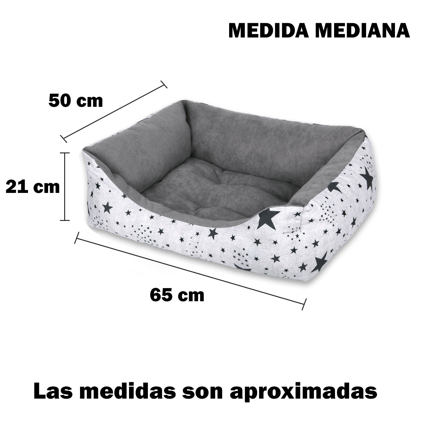 HOME MERCURY - Cesta, Cama confortável para cães, gatos e outros animais de estimação, com enchimento de fibra, resistente ao desgaste e durável (Grande, Estrelas)