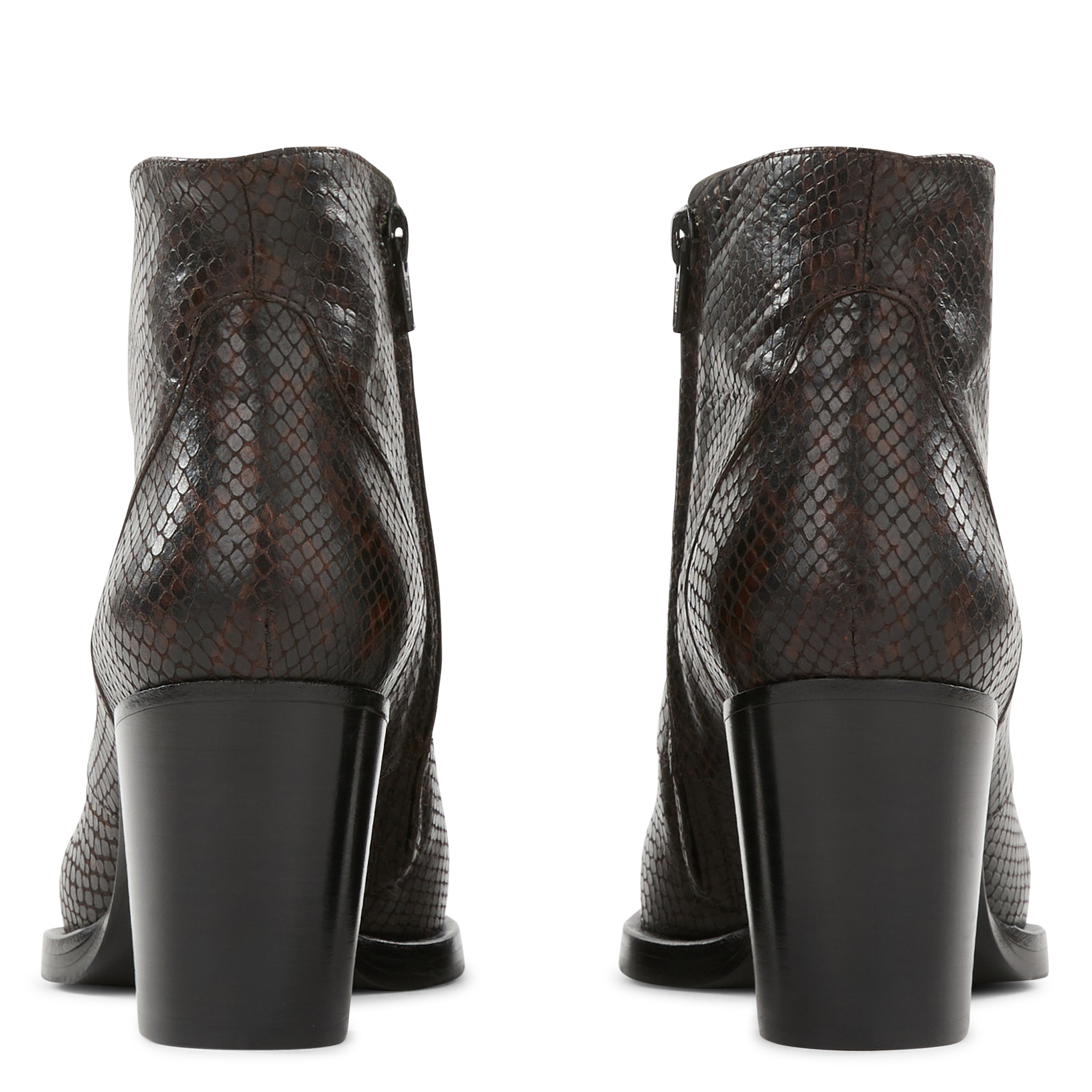 PADDY 7 ZIP BOOT - Bottines à talon embossé| Marron