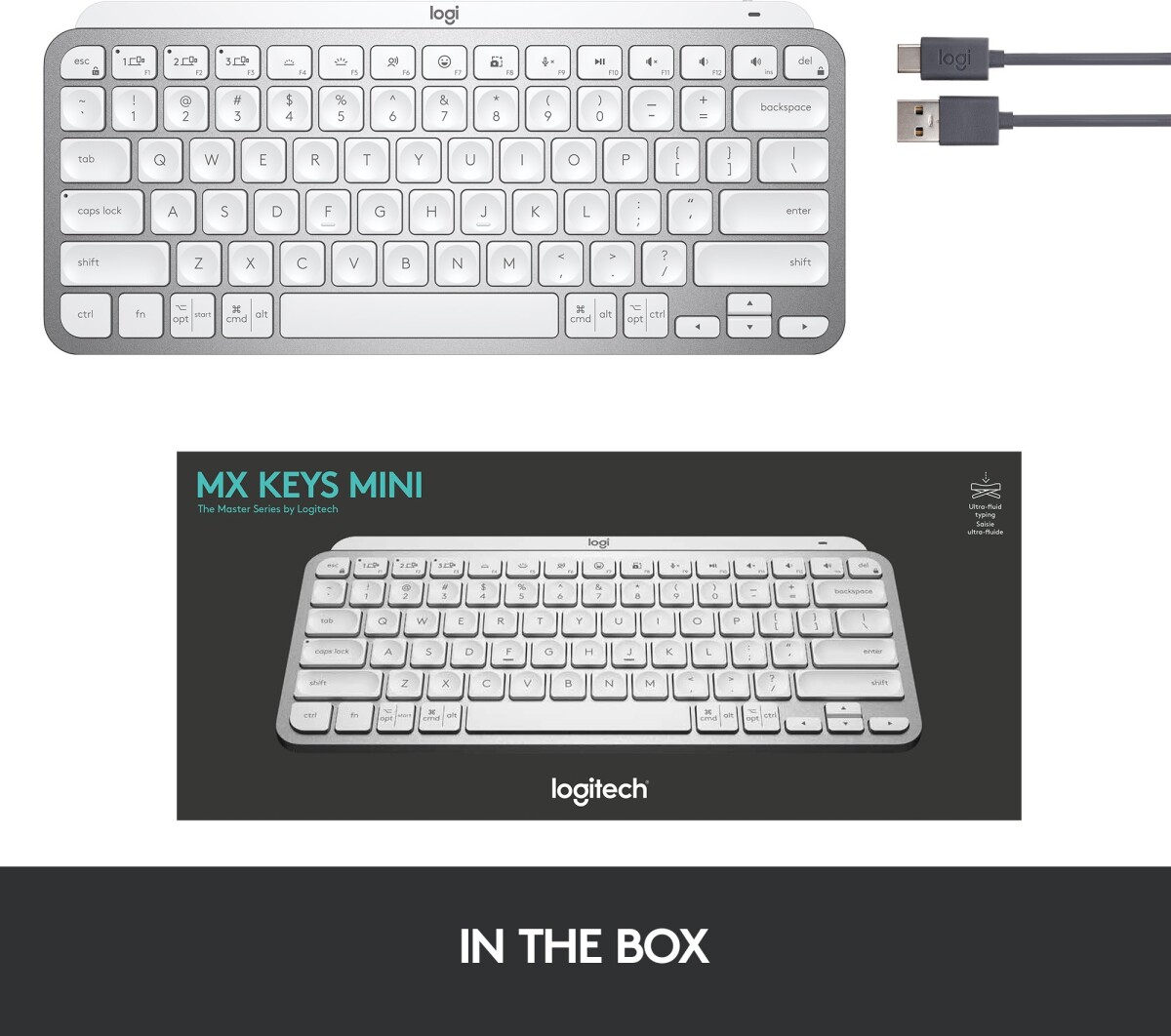 Logitech - Mx Keys Mini Minimalistisk Tastatur - Hvid - Nordisk Layout