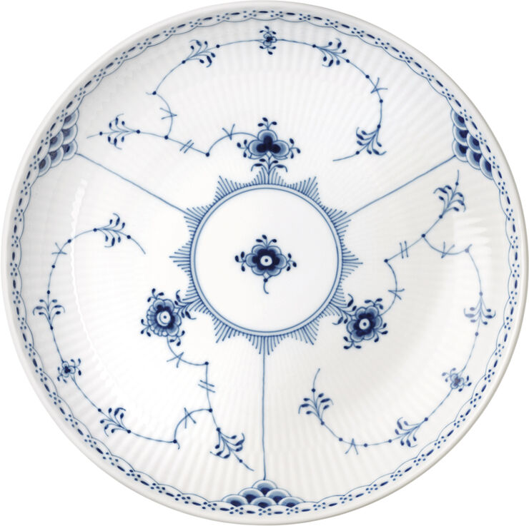 Royal Copenhagen Musselmalet Halvblonde serveringsskål 20 cm Hvid