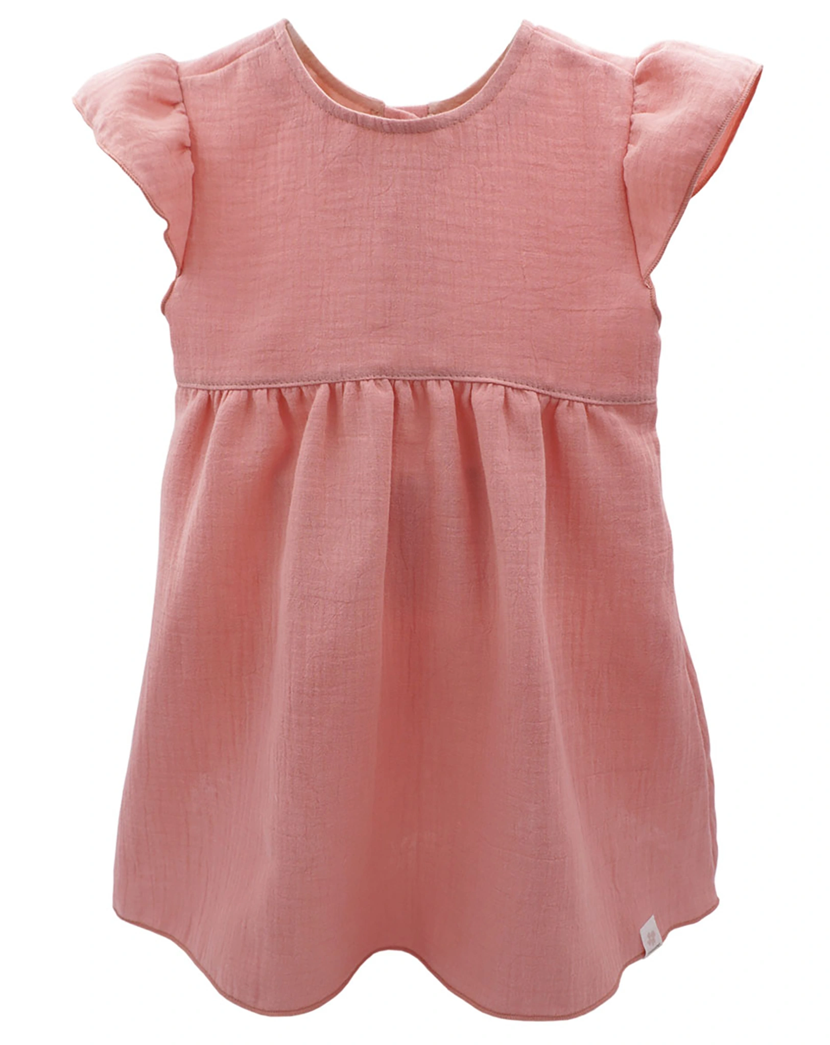 Kurzarmkleid MUSSELIN MINI in altrosa