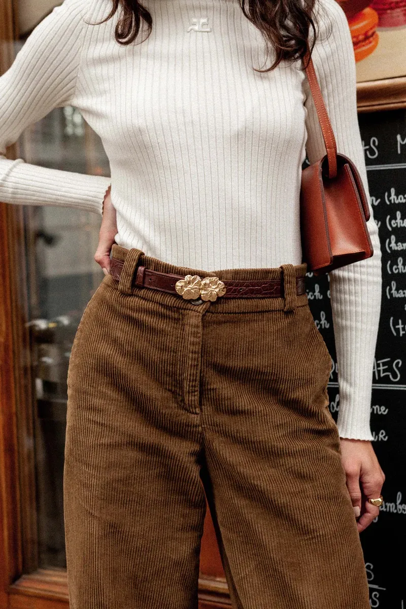 Ceinture en cuir croco Adèle Fauvette