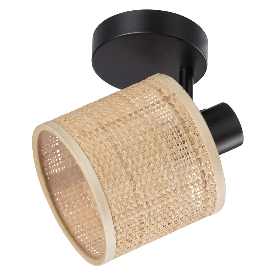 Spot Romana - naturel/mat zwart - 17xØ13 cm