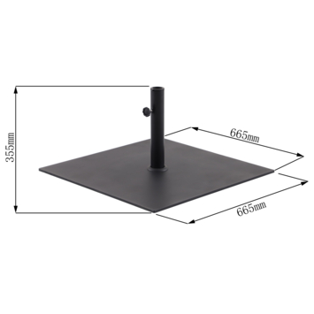 Handson parasolvoet zwart vierkant metaal 66,5 x 66,5 cm