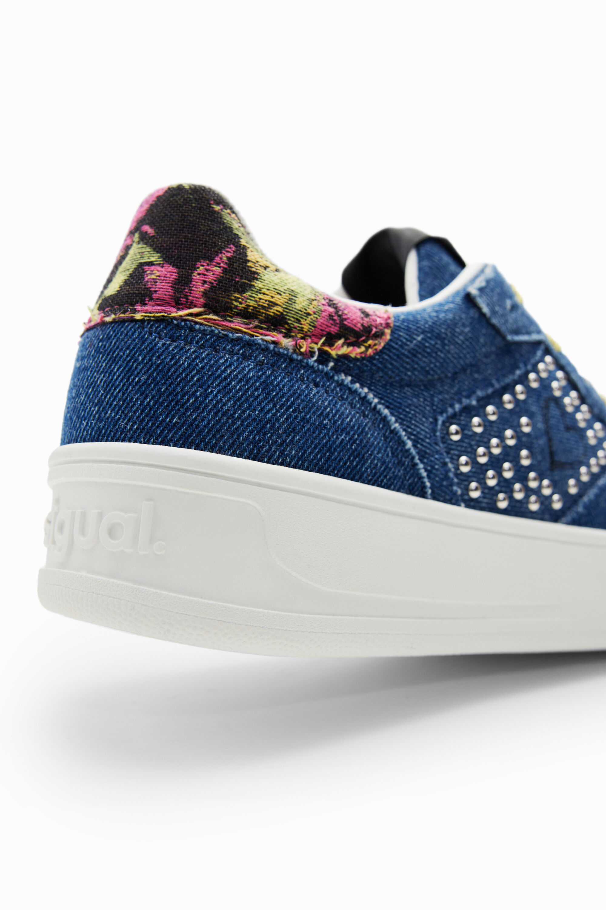 Baskets plateforme denim cœur