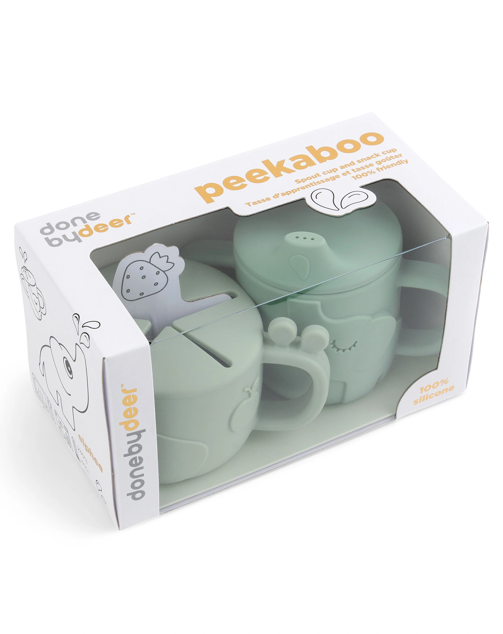 Trinkbecher Set PEEKABOO - DEER FRIENDS 3-teilig in grün