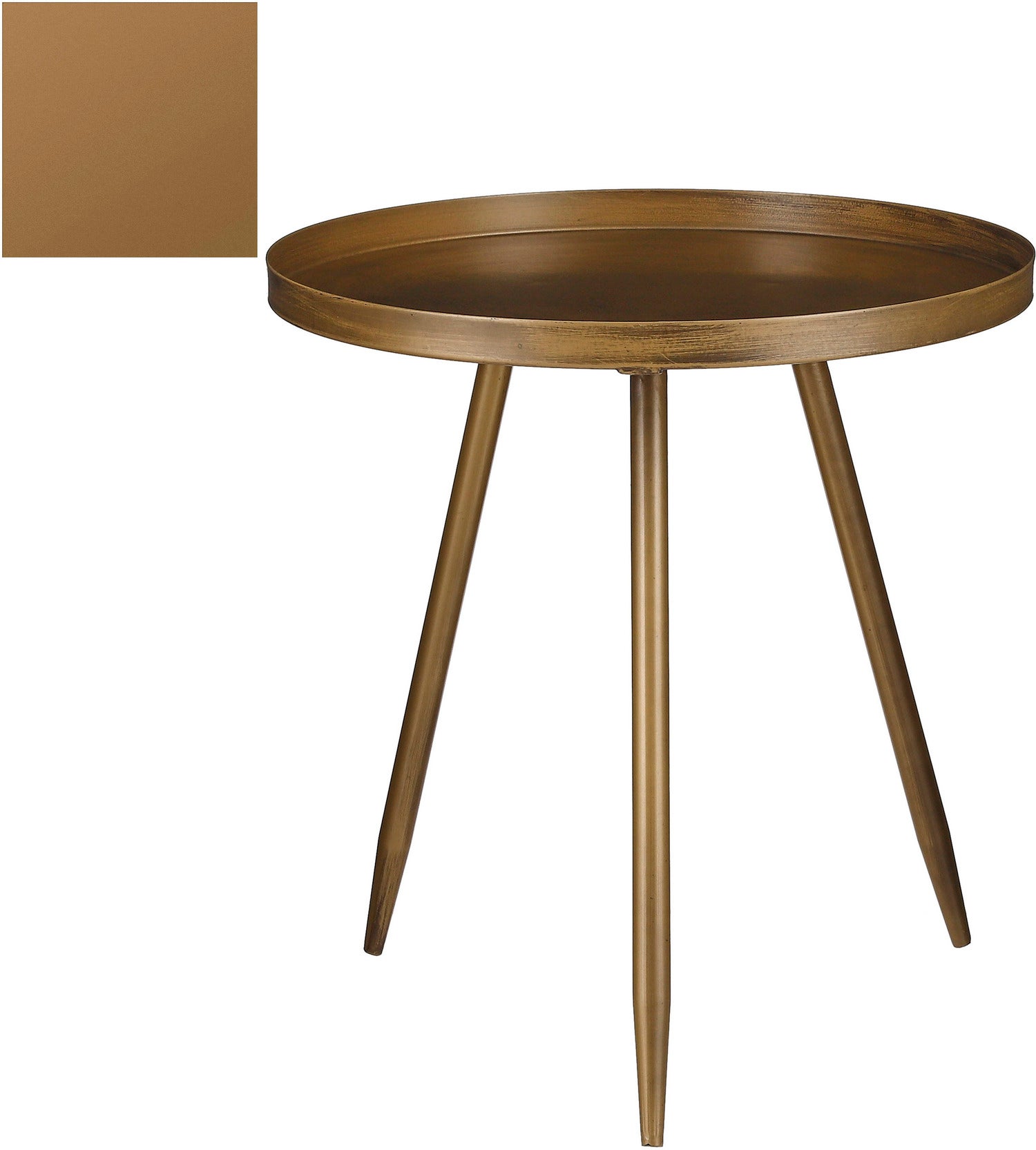 Mica Decorations bijzettafel Flores brons D 40 H 42 cm