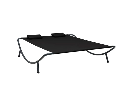 VIDAXL - Lit de repos d'extérieur tissu noir