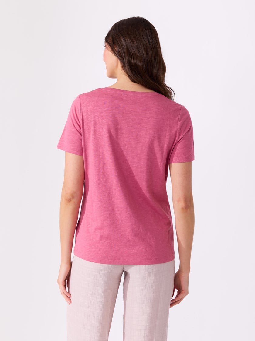Ava v-hals t-skjorte Rose Wine