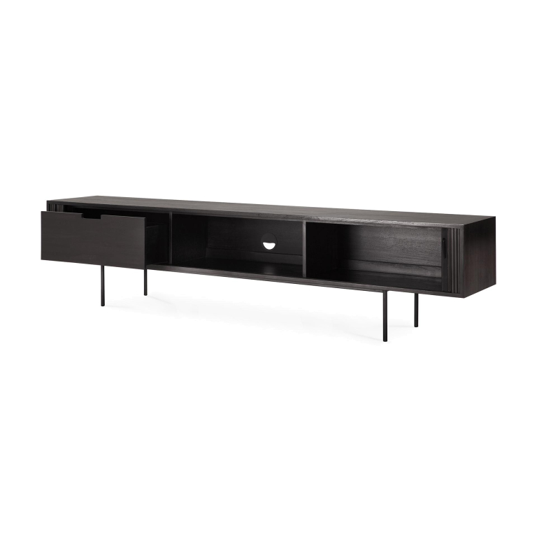 Ethnicraft Roller Max tv-meubel 242x45 teak zwart
