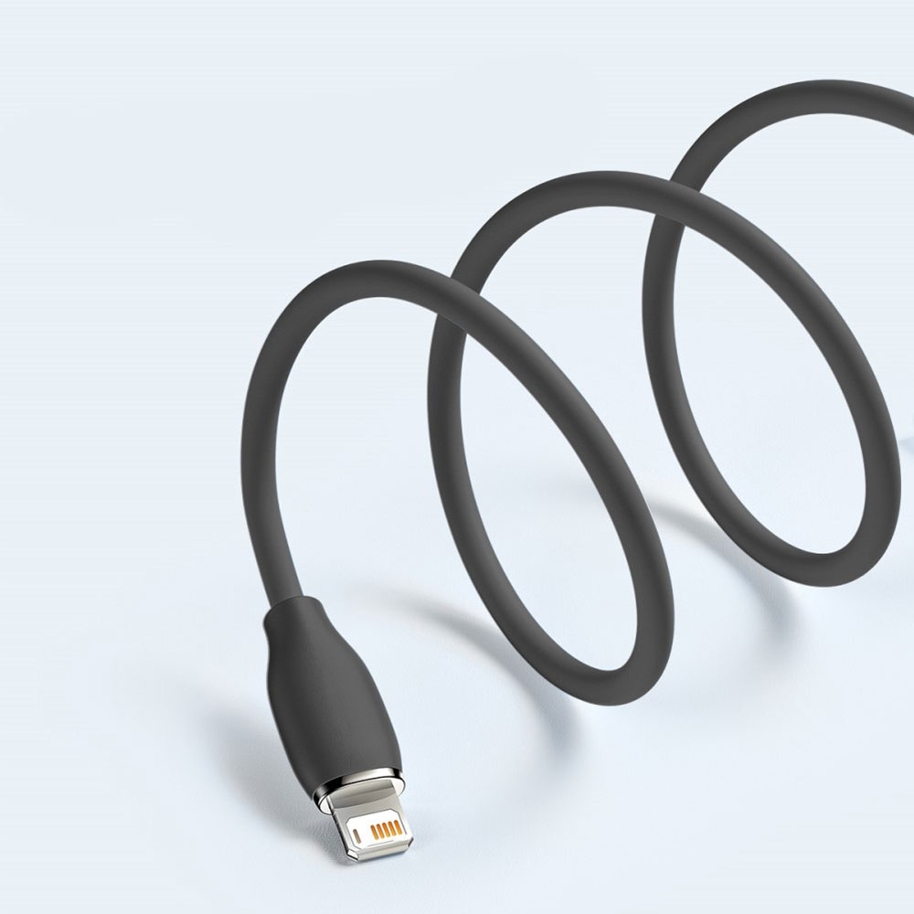 (1.2m) 20W Jelly USB auf Lightning Silikon Ladekabel Fast Charging Datenkabel - Schwarz