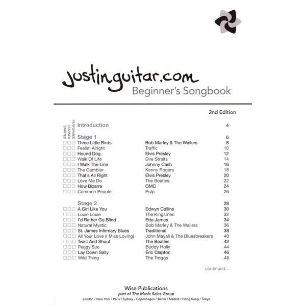 Wise Publications Justinguitar.com Songs 1 E