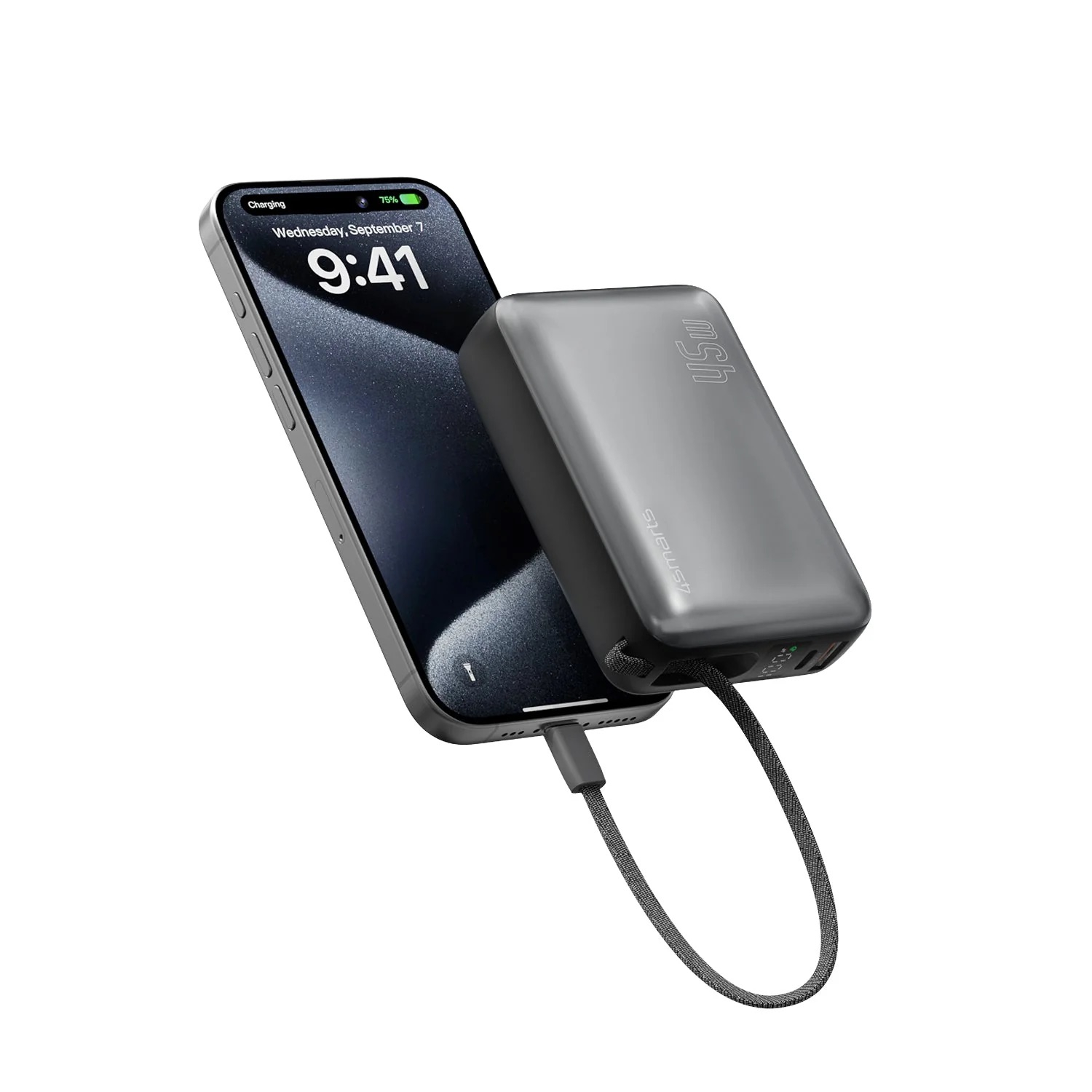 (45W) 20000mAh Enterprise Pocket Powerbank USB C PD Ladegerät inkl. Ladekabel   Standfuss (4S541409) - Spacegrau