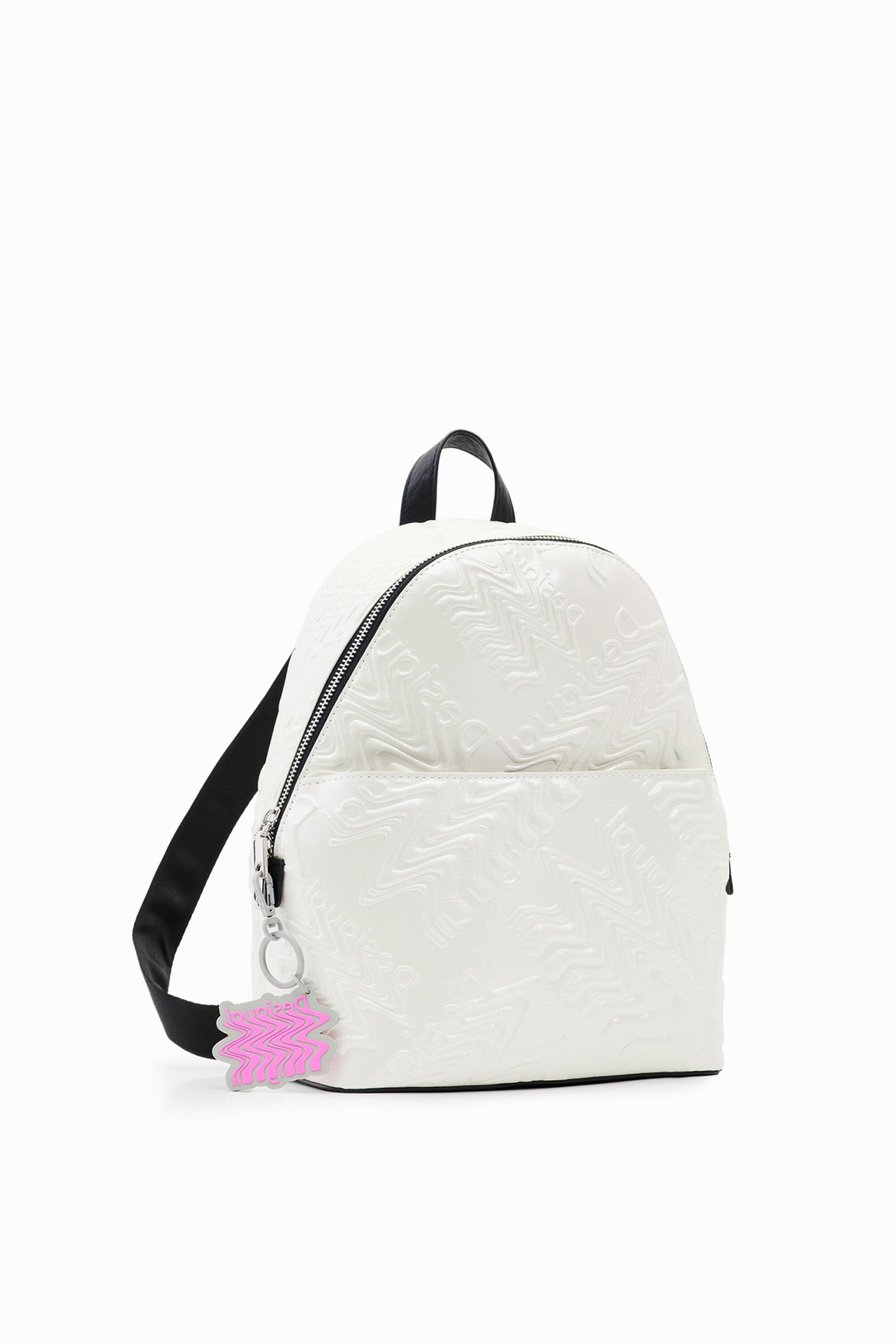 Petit sac à dos iridescent logos