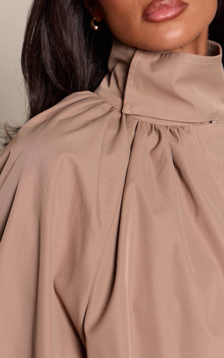 Champignon Veste Coupe-vent Petite À Col Plissé Et Ourlet Élastiqué