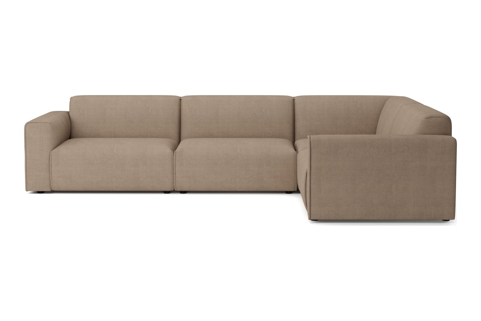 Monaco Lux hjørnesofa 3/1,5 hjørnesofa. Tekstil Fjord 4 Antilope med sorte ben. Lux komfort.