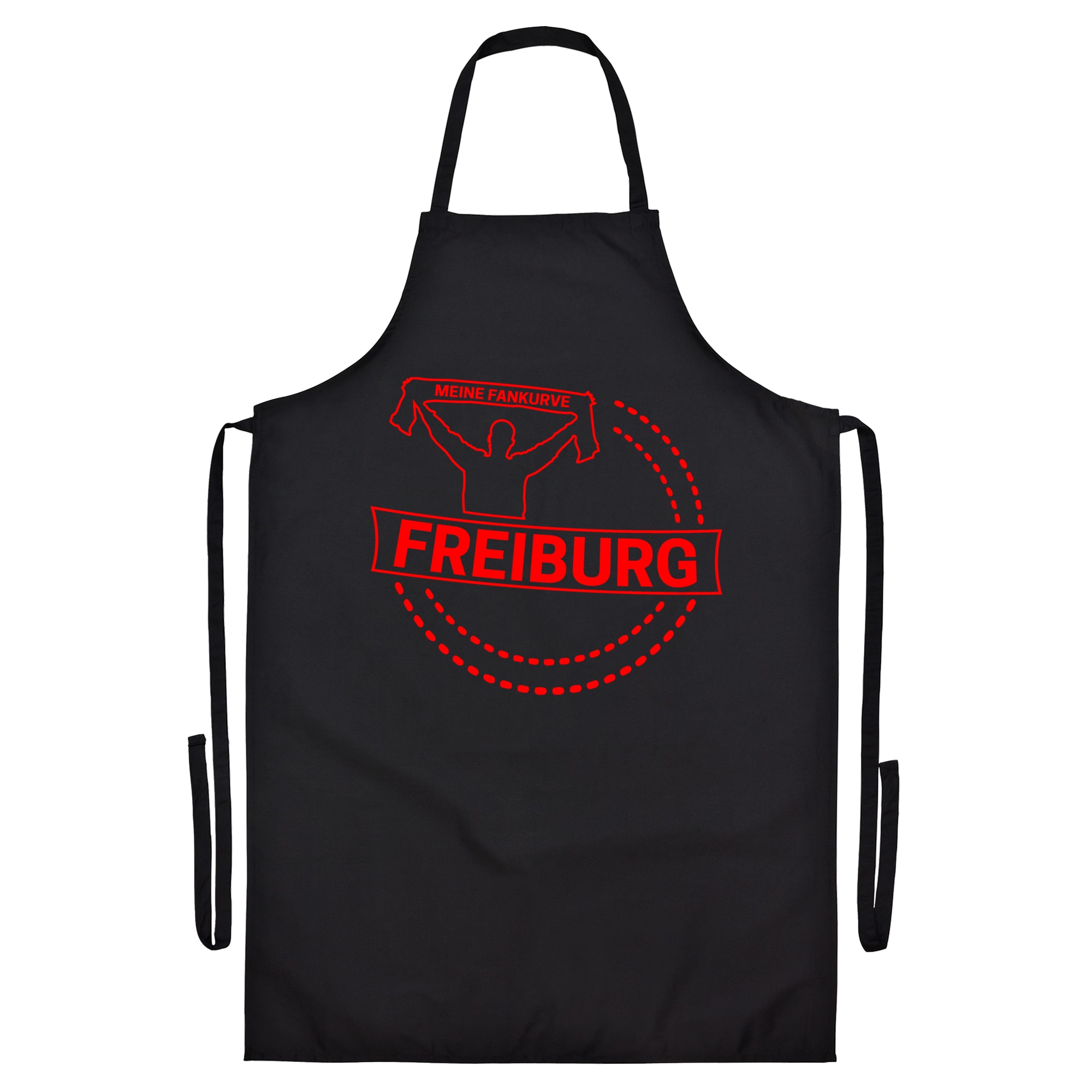multifanshop® Grillschürze - Freiburg - Meine Fankurve - Druck rot