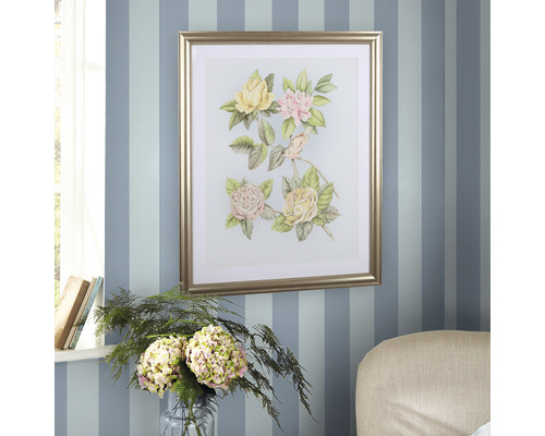 Vliesbehang 115252 Laura Ashley Lille gestreept blauw