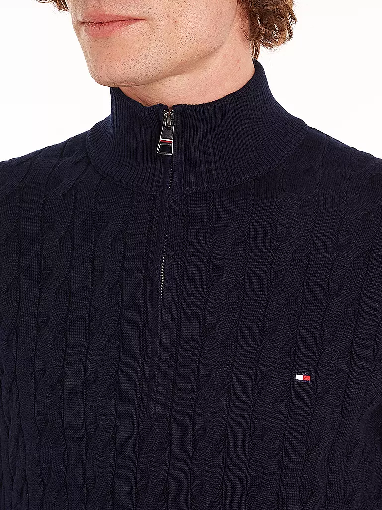TOMMY HILFIGER Troyer Pullover blau
