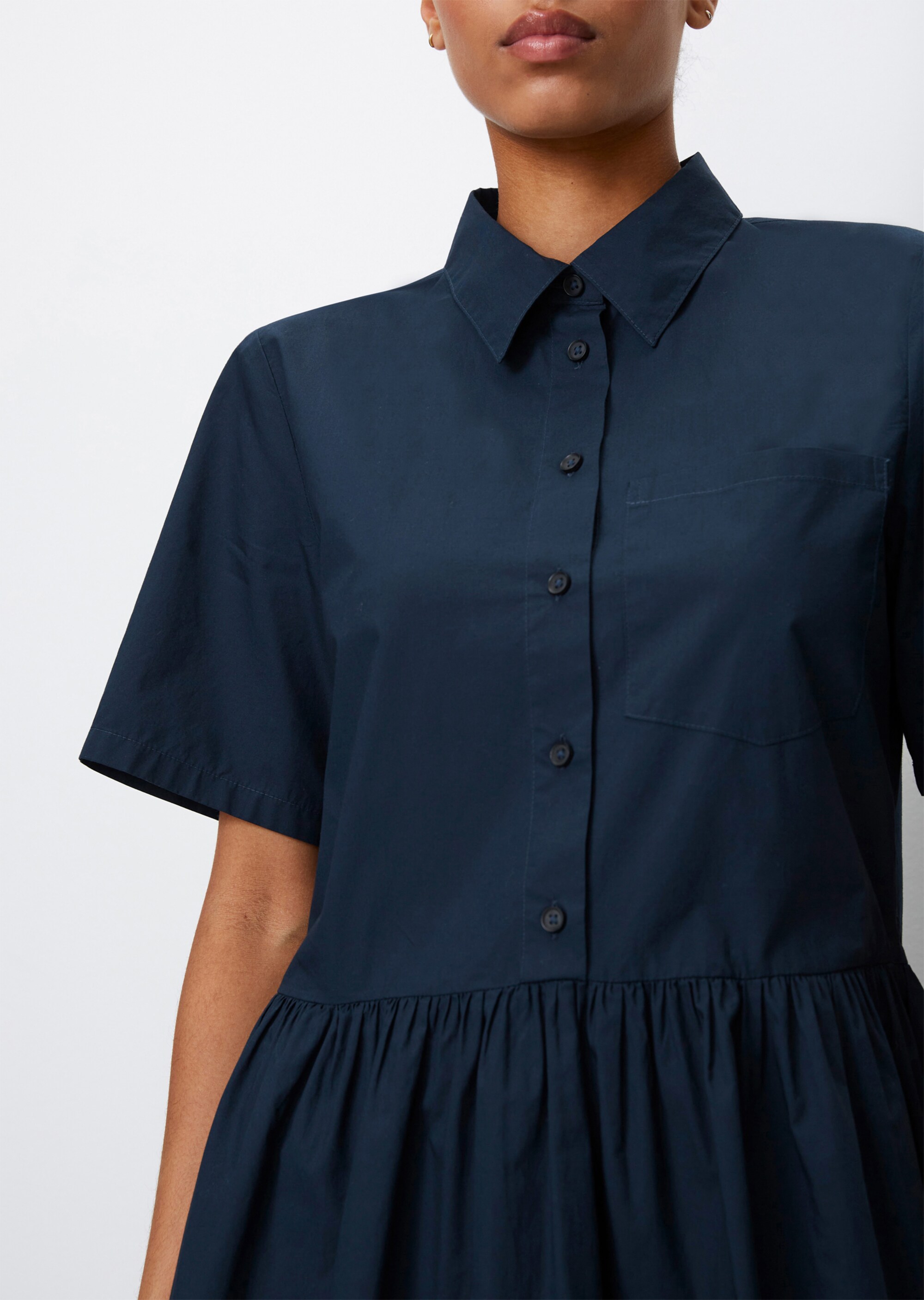 Hemdblusenkleid regularaus soft gewebter Baumwolle