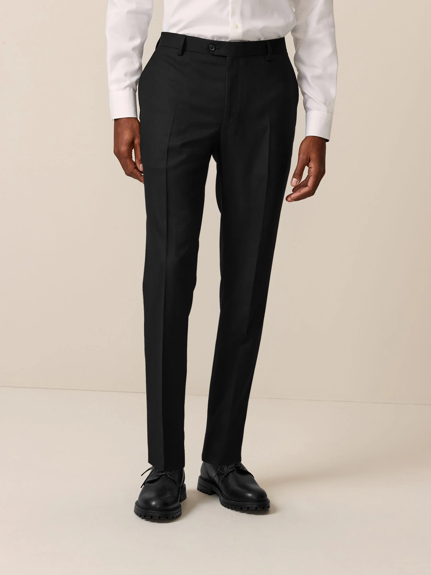 Zwart - Slim Fit - Kostuum met textuur: broek