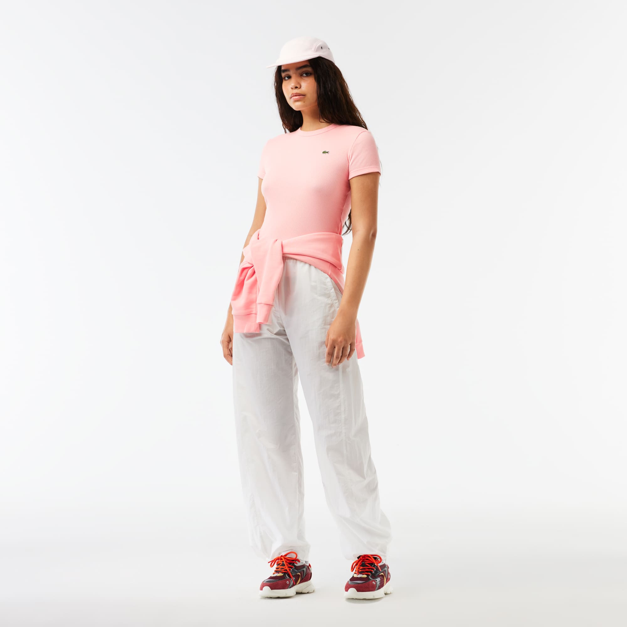 T-shirt femme Lacoste slim fit en coton biologique T-Shirts - Rose - Lacoste - Femme